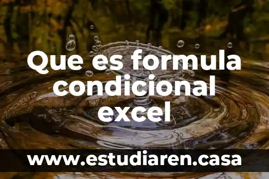 Que es formula condicional excel