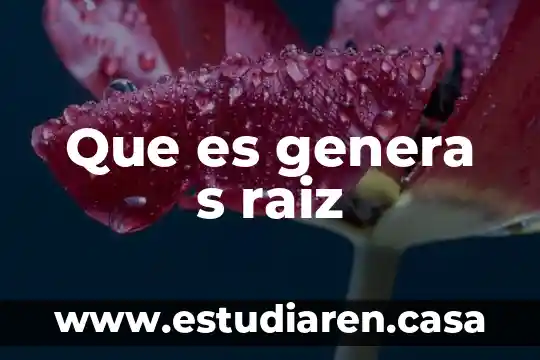 Que es genera s raiz