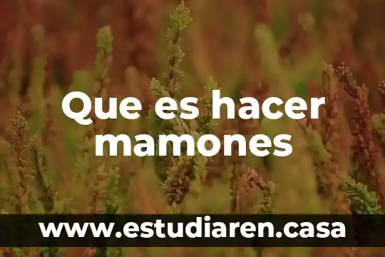 Que es hacer mamones