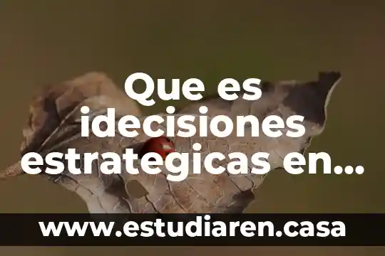 Administración actividades y recursos que es 5 Que es idecisiones estrategicas en administracion