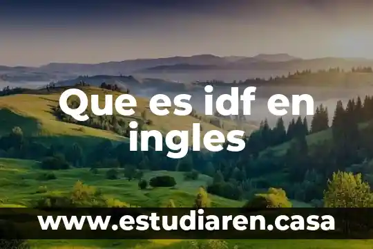 Qué es el IDF en contabilidad 4 Que es idf en ingles