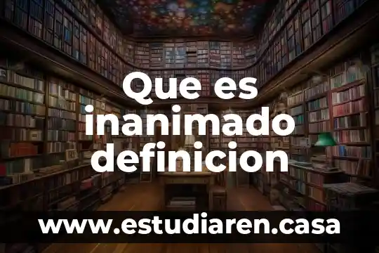 Que es inanimado definicion