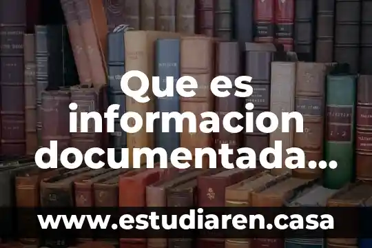 Que es informacion documentada y donde se consultasegun iso 9001