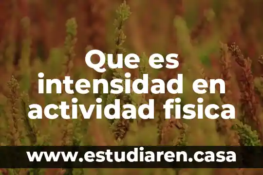 Que es intensidad en actividad fisica