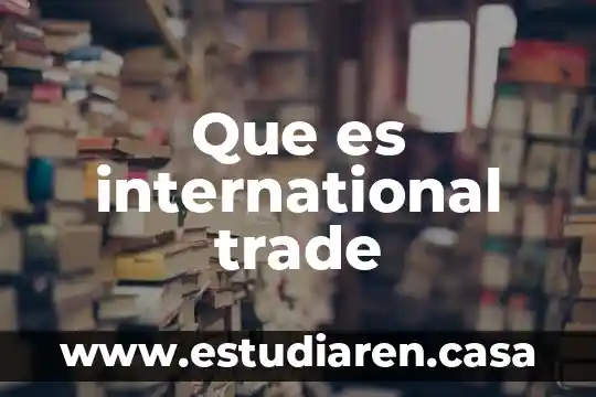 Que es non-profit international 7 Que es international trade