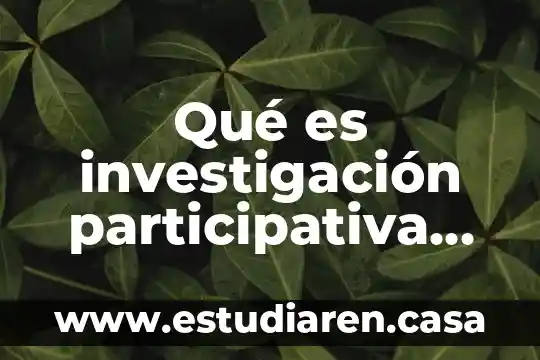 Qué es investigación participativa Yahoo