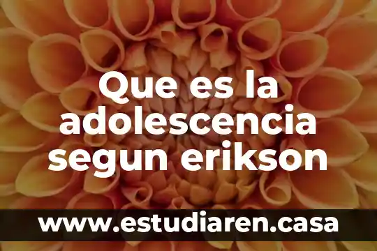 Qué es la adolescencia y el desarrollo físico y psicológico 4 Que es la adolescencia segun erikson