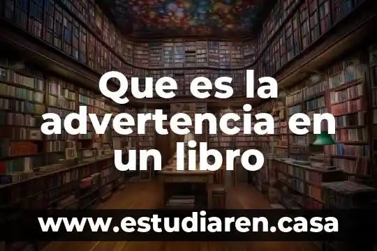 Que es la advertencia en un libro