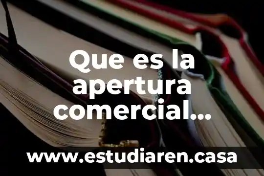 Que es la apertura comercial internacional