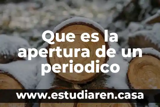 Que es la apertura de un periodico
