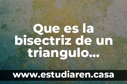 Que es la bisectriz de un triangulo yahoo