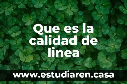 Que es linea de turbonada 5 Que es la calidad de linea