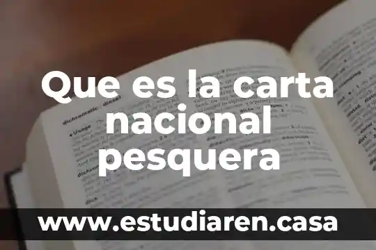 Qué es trámites en territorio nacional 4 Que es la carta nacional pesquera