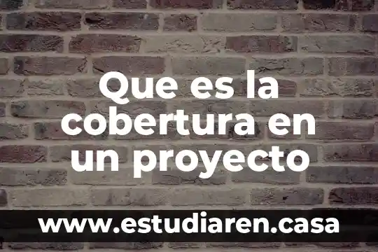 Qué es la viabilidad de un proyecto empresarial 7 Que es la cobertura en un proyecto