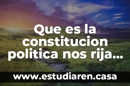 Que es la constitucion politica nos rija actualmenta
