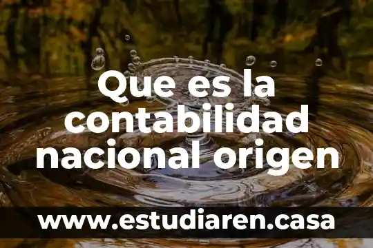 Que es la contabilidad nacional origen