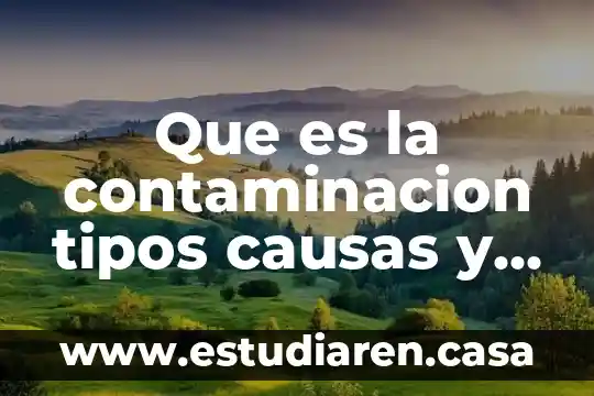 Que es la contaminacion tipos causas y consecuencias
