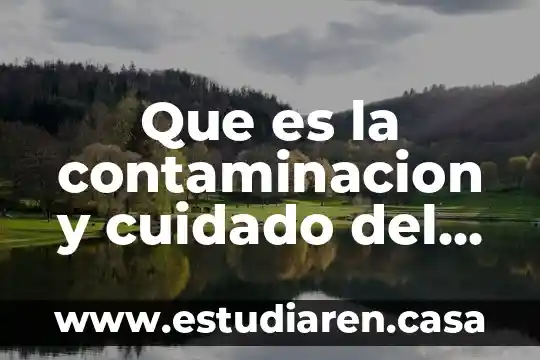 Que es la contaminacion y cuidado del agua