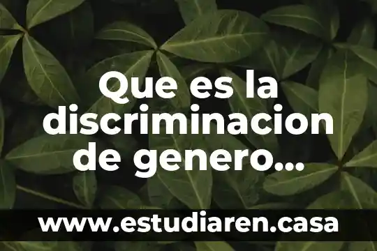 Que es la discriminacion de genero ejemplo