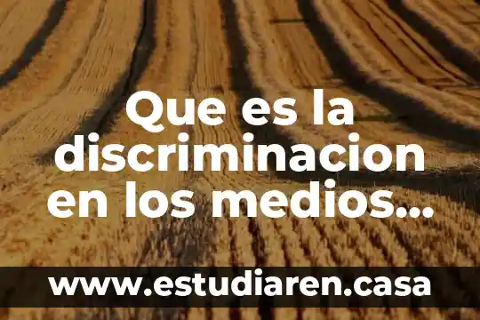 Que es la discriminacion en los medios de