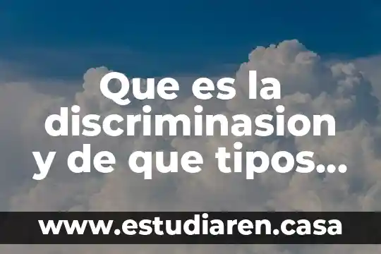 Que es la discriminasion y de que tipos existen