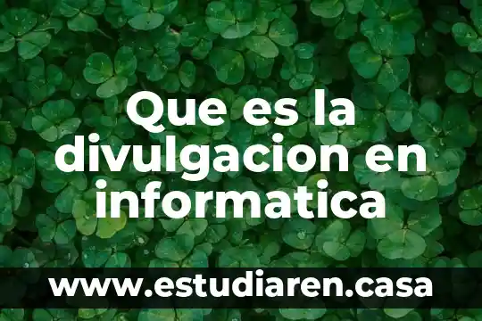 Que es la divulgacion en informatica