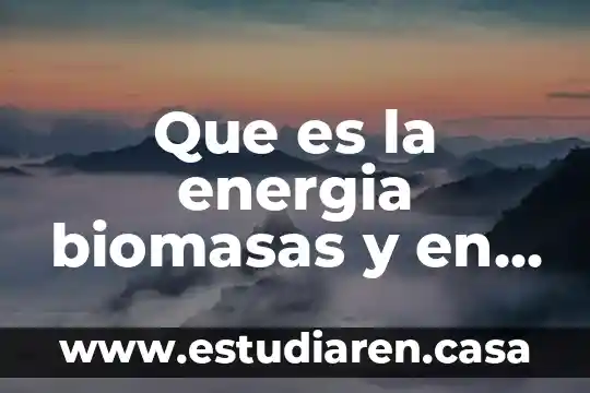 Que es la energia biomasas y en que consiste
