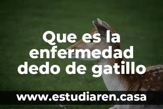 Que es la enfermedad dedo de gatillo