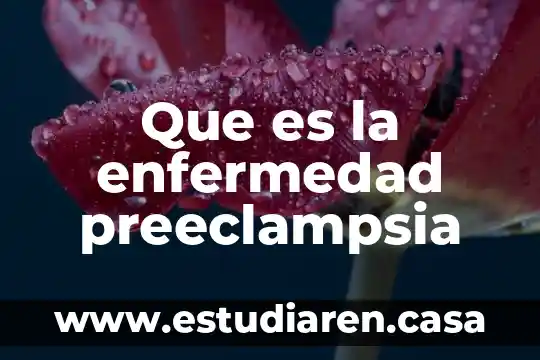 Que es la enfermedad preeclampsia