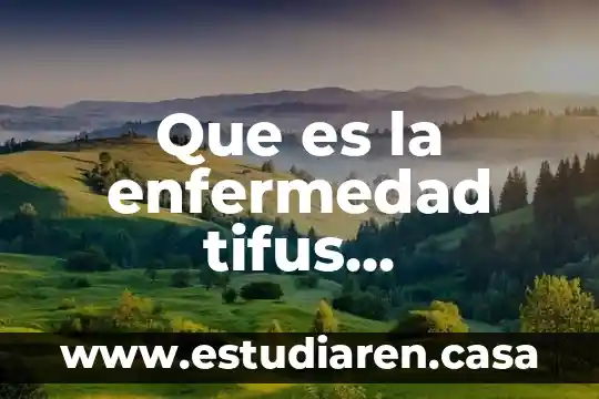 Que es la enfermedad tifus exantemático