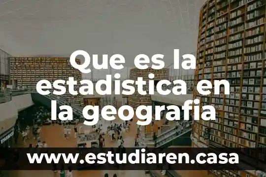 Que es la estadistica en la geografia
