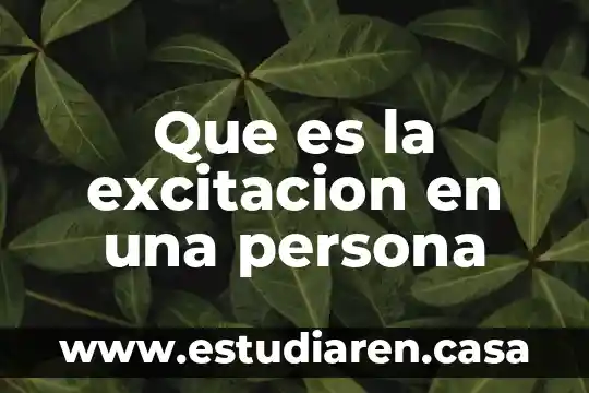 Que es la excitacion en una persona