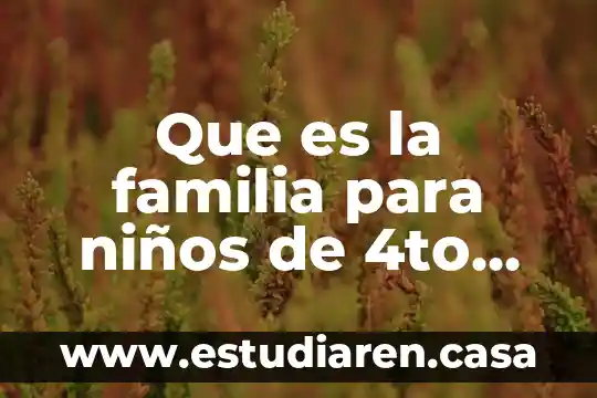 Que es una familia extensa o consanguínea 3 Que es la familia para niños de 4to grado
