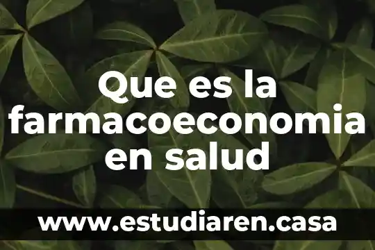Que es la farmacoeconomia en salud