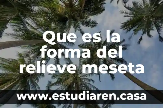 Que es la forma del relieve meseta