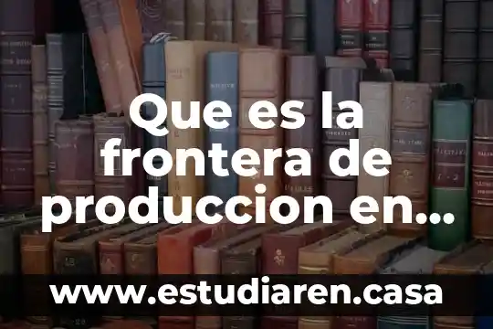 Que es economia aplicada a los negocios 6 Que es la frontera de produccion en economia