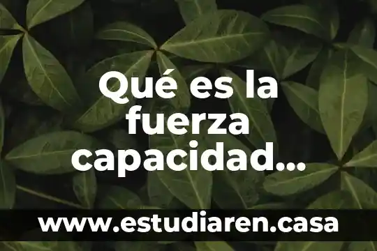 Qué es la fuerza capacidad física básica