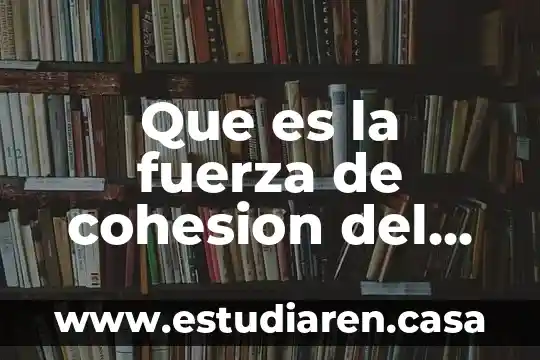 Qué es la fuerza en edu 3 Que es la fuerza de cohesion del estado liquido