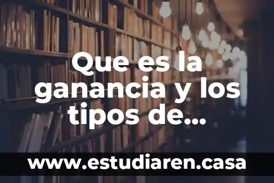 Que es la ganancia y los tipos de ganancia