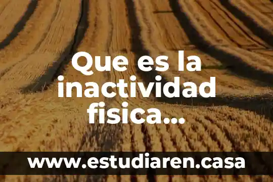 Que es la inactividad fisica definicion