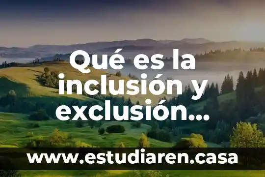 Que es la inclusion financiera segun autores 7 Qué es la inclusión y exclusión según autores