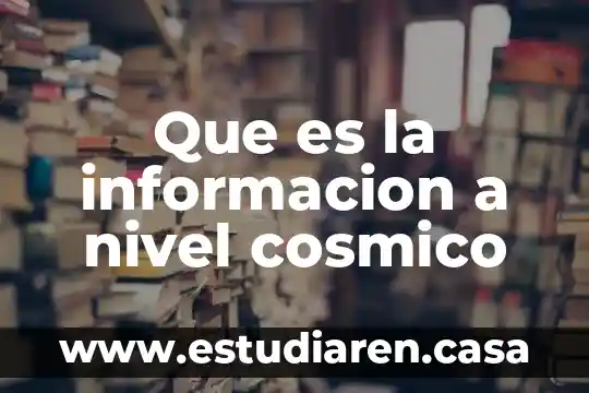 Porque se dice que es de un nivel socioeconómico medio 4 Que es la informacion a nivel cosmico
