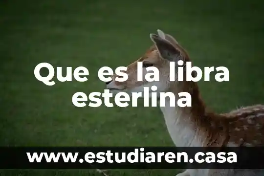 Que es la libra esterlina