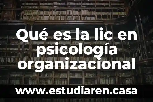 Qué es la lic en psicología organizacional