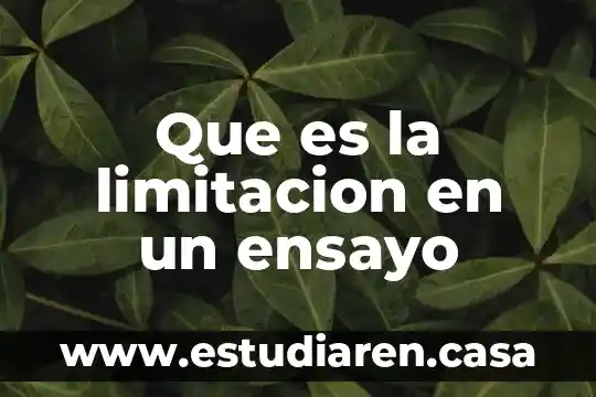 Que es desamor para un ensayo anahuac 3 Que es la limitacion en un ensayo