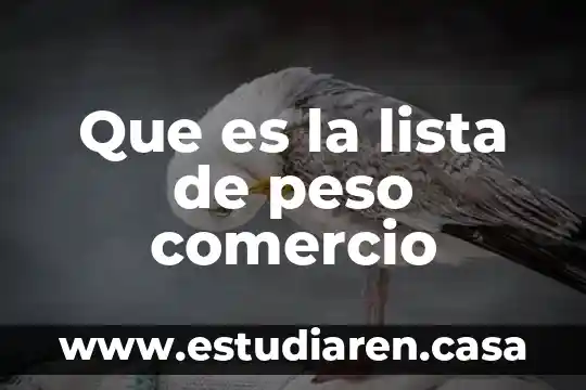 Que es peso y dar un ejemplo 3 Que es la lista de peso comercio