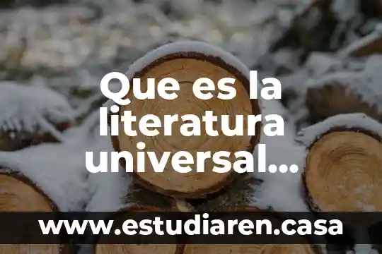 Qué es el mundo representado en la literatura 3 Que es la literatura universal antigua