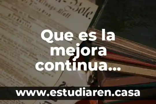 Que es la mejora continua aplicada en lo ambiental
