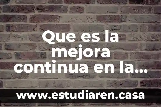 Que es la mejora continua en la educacion sep