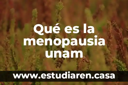 Qué es alimentarse unam 6 Qué es la menopausia unam
